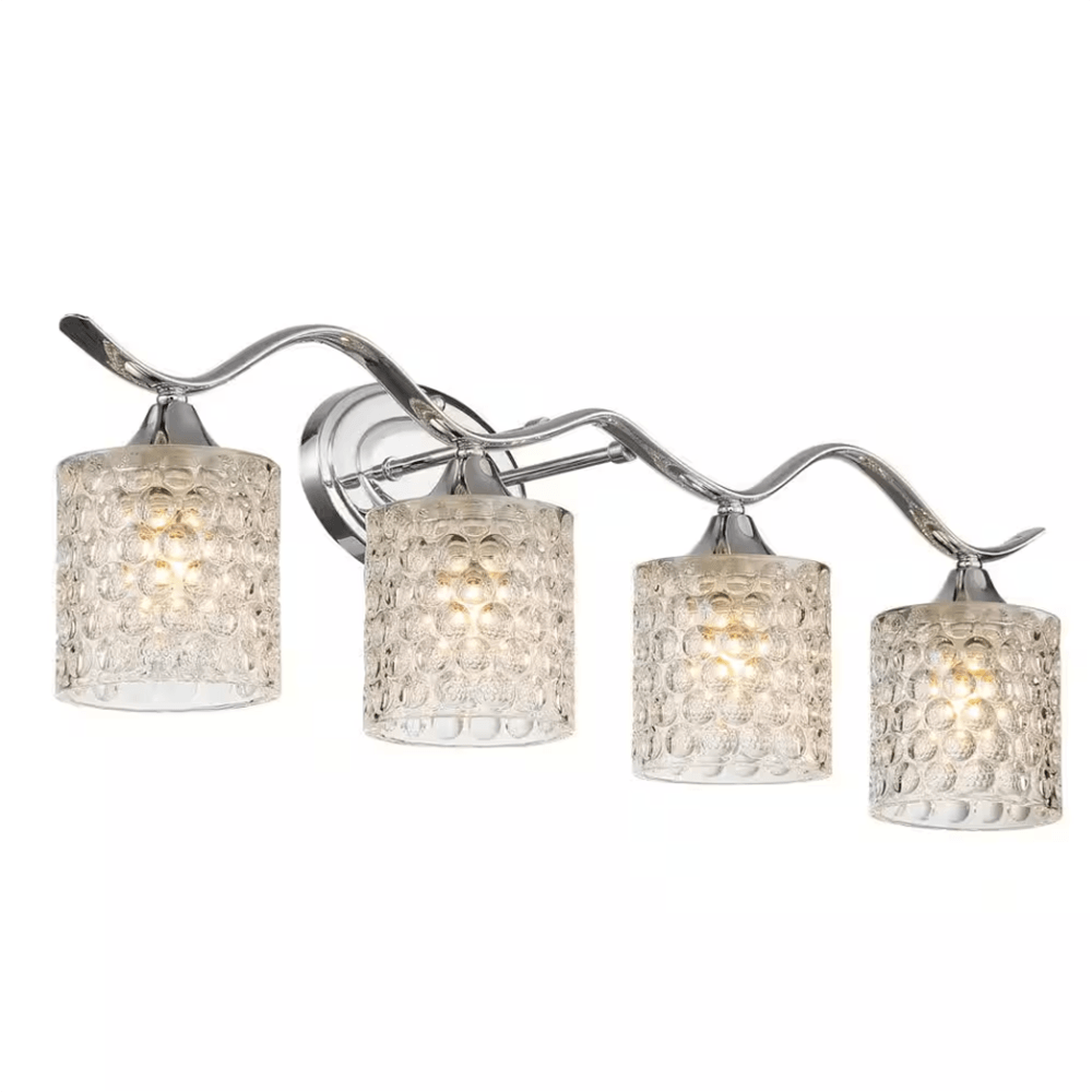 Bordeaux 31.5 in. 4-lights Chrome Vanity Light with Cut Crystal Glass Shade - Dahdoul Online
