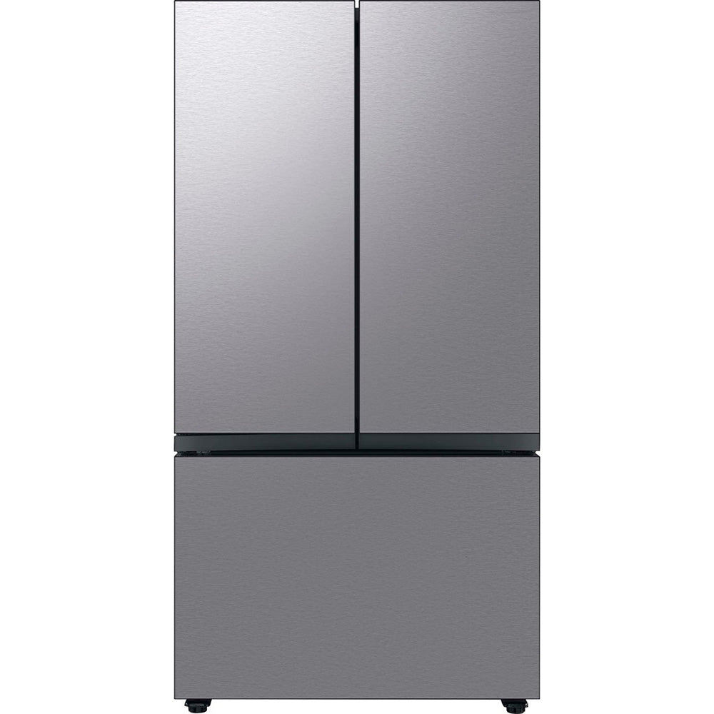 Samsung - 30 pies cúbicos a medida. Refrigerador de 3 puertas con puerta francesa y centro de bebidas - Acero inoxidable