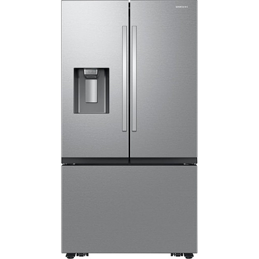 Samsung - 31 pies cúbicos. Refrigerador de puertas francesas de 3 puertas con mega capacidad y cuatro tipos de hielo - Acero inoxidable