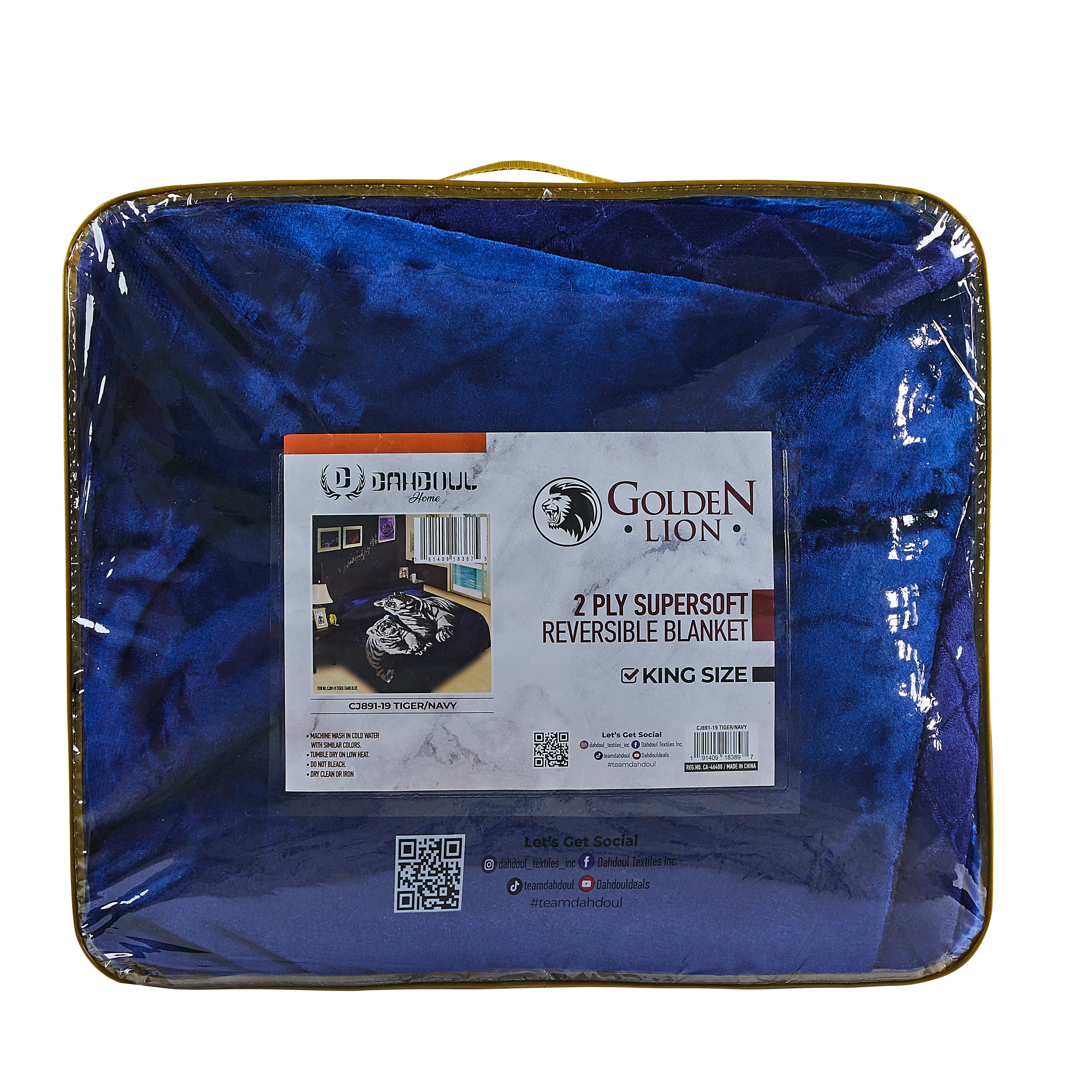 Heavy Weight Heat 2 Ply Blanket - CJ891-19 Tiger/Navy