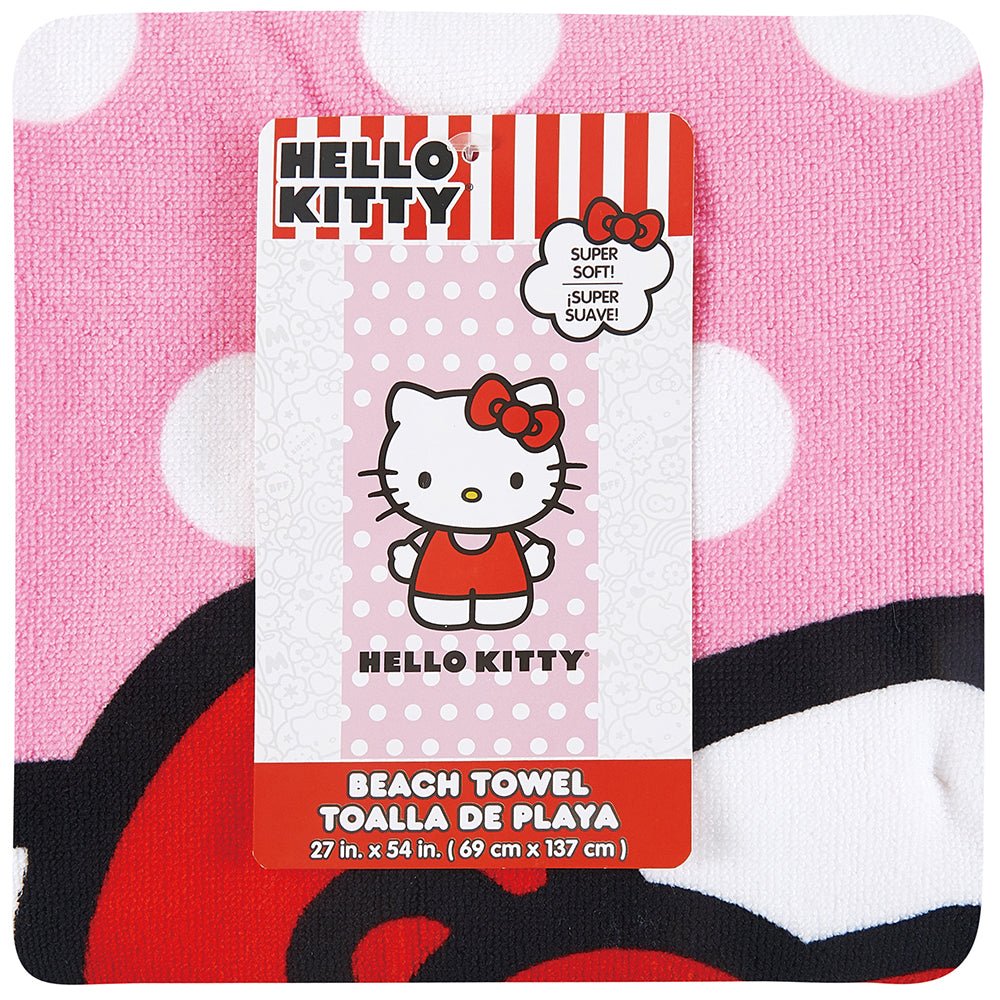 "Polka Dots" Hello Kitty 27"x54" Sanrio Beach Towel