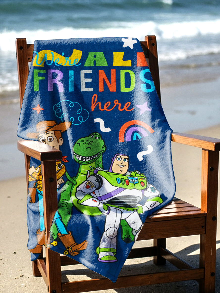 BEACH TOWEL 27"x54"- “We Are All Friends” (SOLID PACKING 24 TOWELS PER CASE)