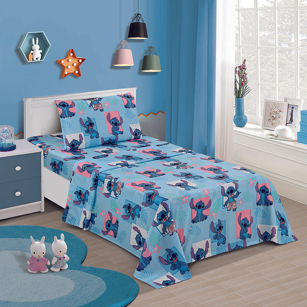 3 Piece "Aloha" Lilo&Stitch Twin Disney Bedsheet Set