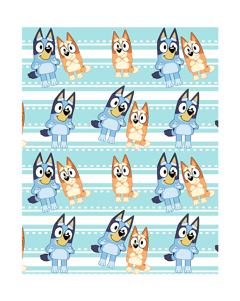 BABY DISNEY FLANNEL ROTARY THROW "NEW DESIGN"– EXCITED GIRLS” BLUEY (SOILD CASE PACK: 24 ITMES PERCASE)