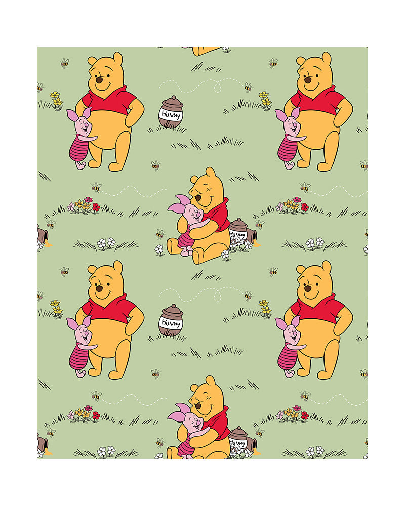 BABY DISNEY FLANNEL ROTARY THROW "NEW DESIGN"– “FRIENDSHIP HUGS” WINNIE THE POOH(SOILD CASE PACK: 24 ITMES PERCASE)