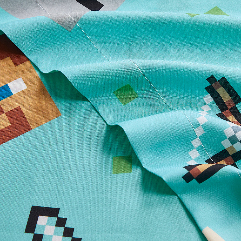 3 Piece "Blocks" Minecraft Twin Minecraft Bedsheet Set