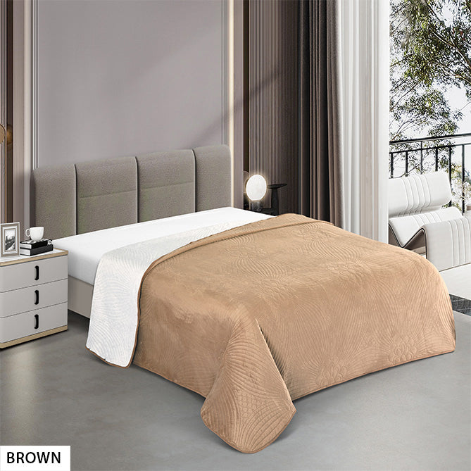 1 PIECE BEAUTY SOFT BEDSPREAD - (ASSORTED CASE PACK 30 PIECES PER CASE 3 PER DESIGN)