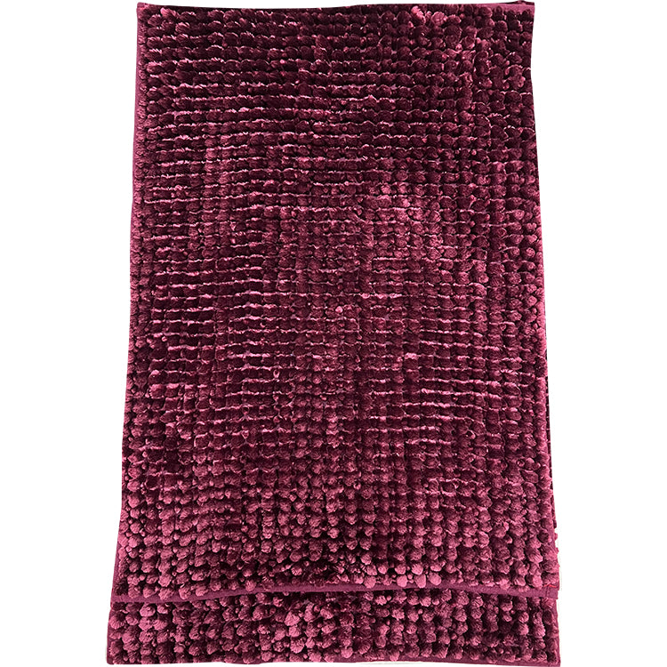 2 Piece Burgundy Silk Touch Chenille Bath Set