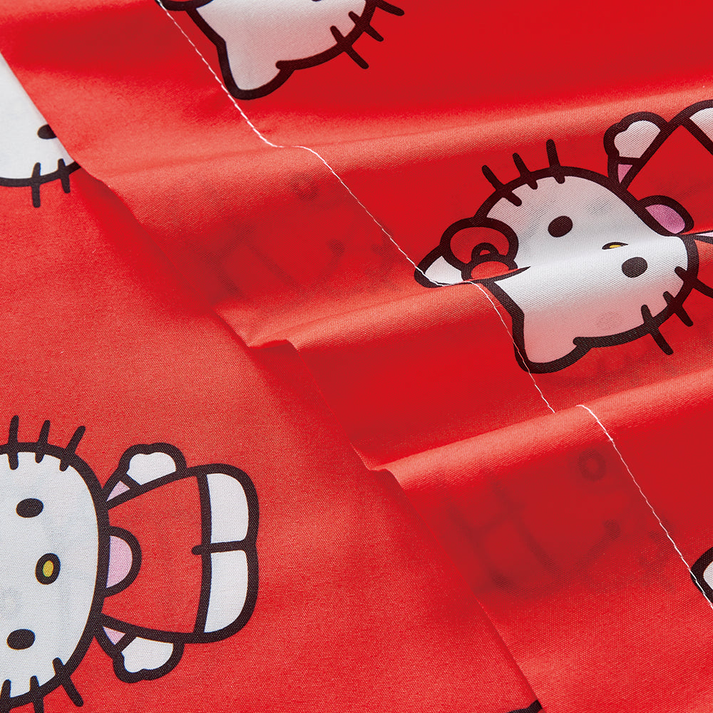 3 Piece "Classic Girl in Red" Hello Kitty Twin Sanrio Bedsheet Set