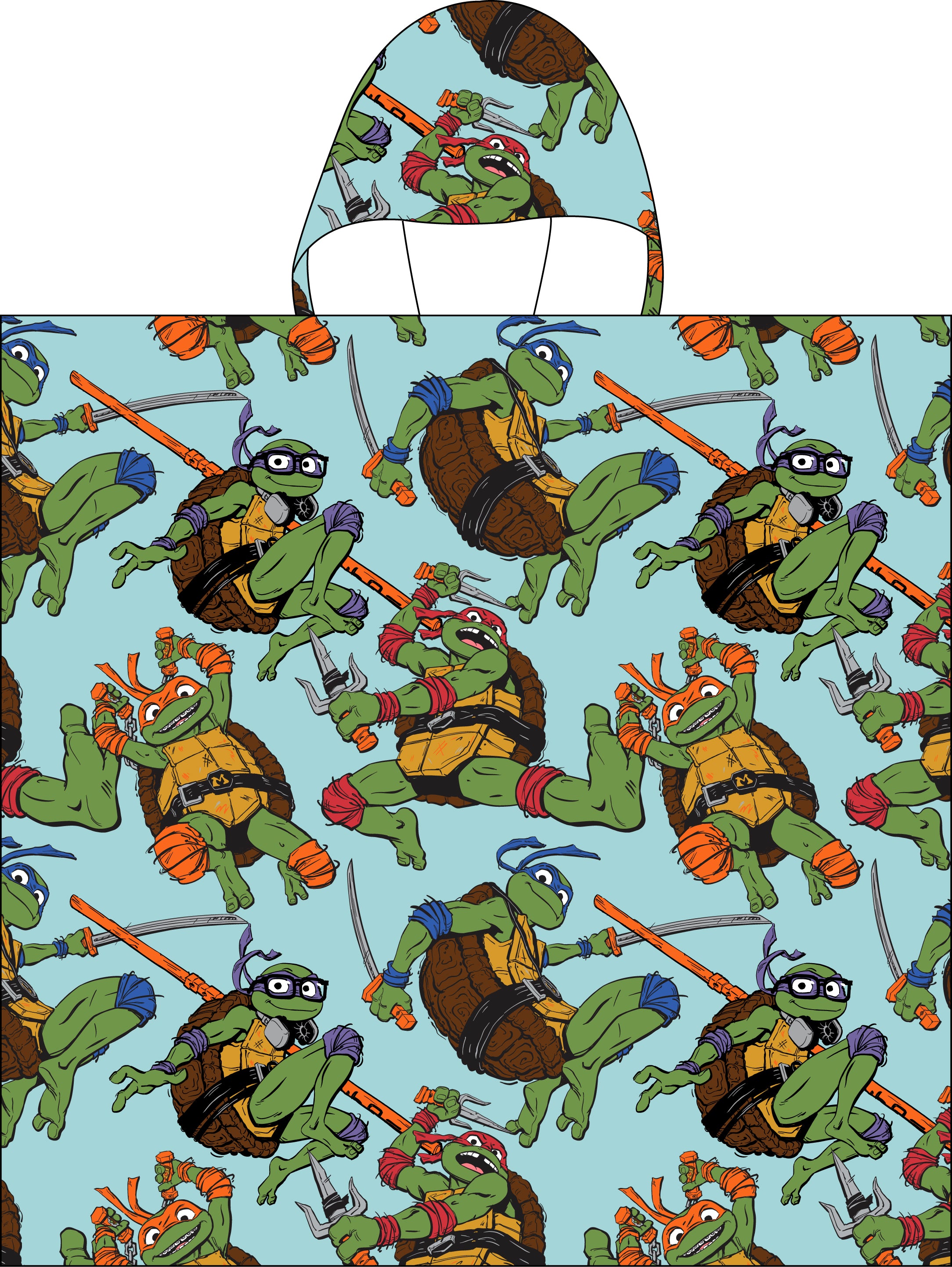 "Crime Fighters" TMNT -  Hooded Poncho