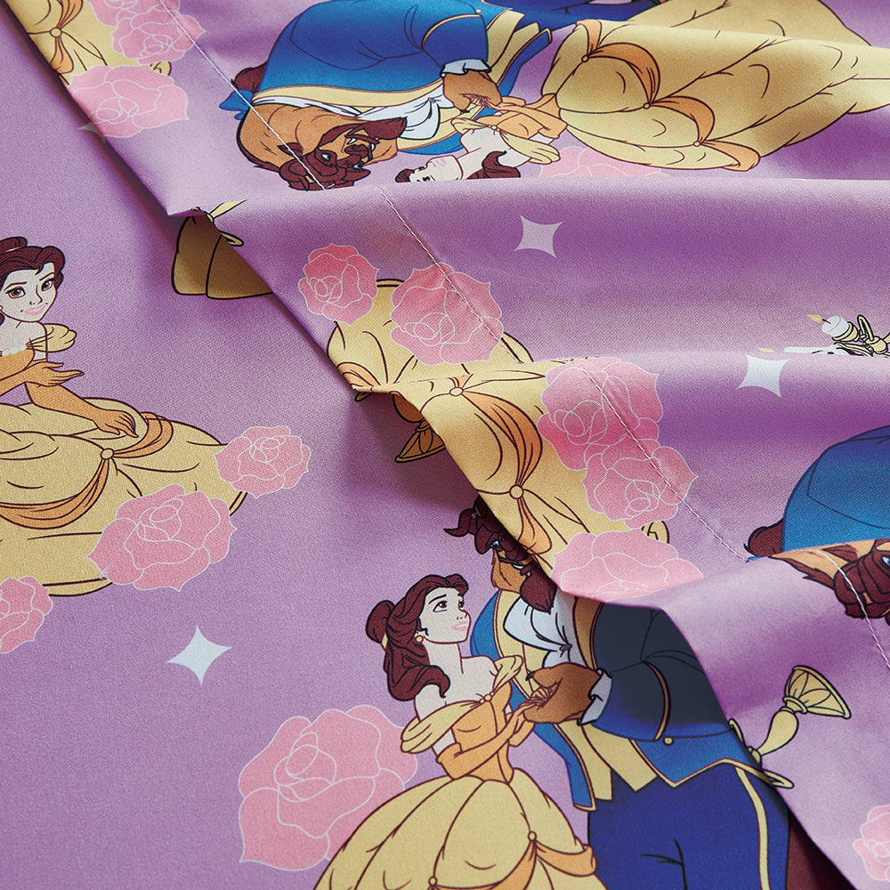 3 Piece "Dance With Me" Beauty & The Beast Twin Disney Bedsheet Set