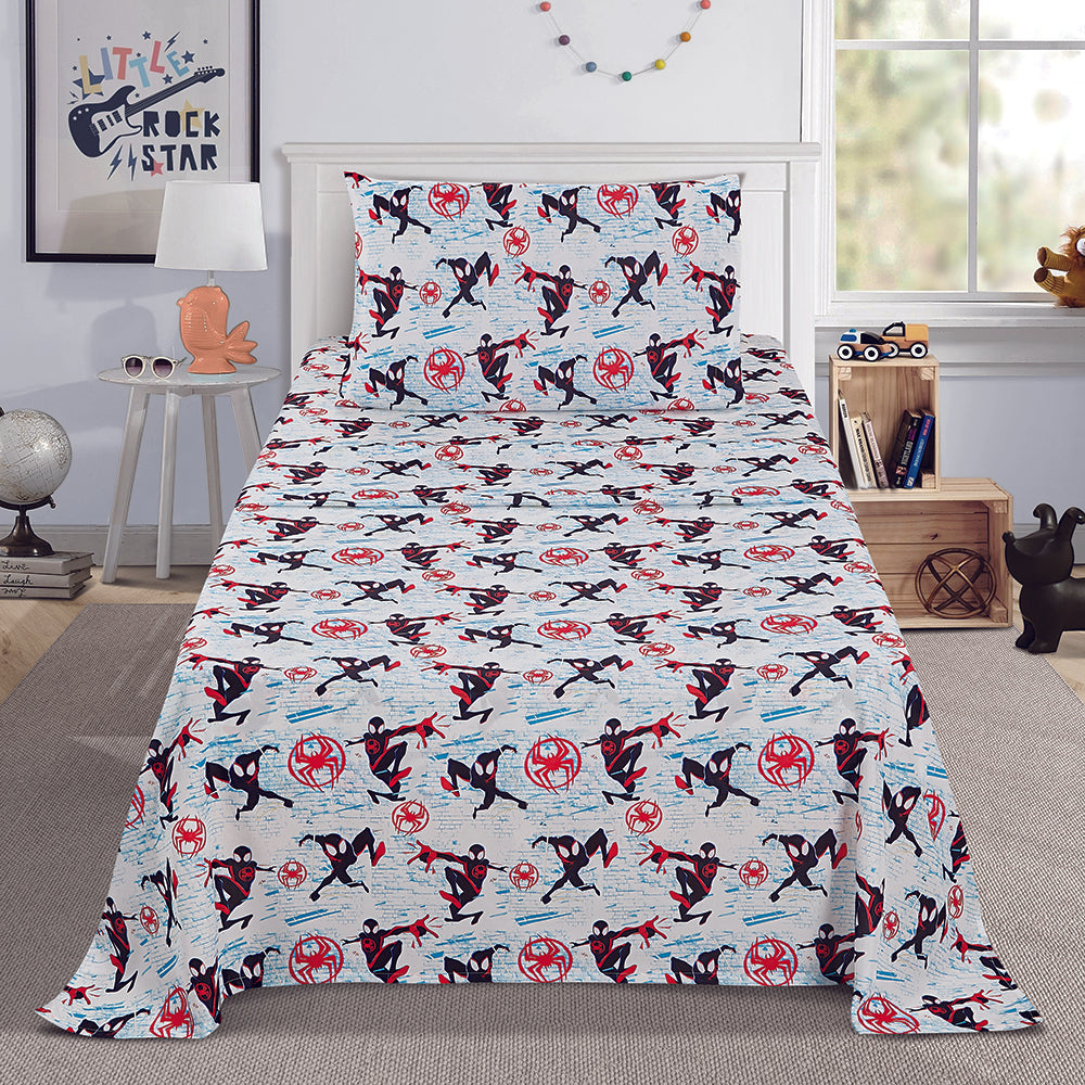 3 Piece "Escape" Miles Morales Twin Marvel Bedsheet Set