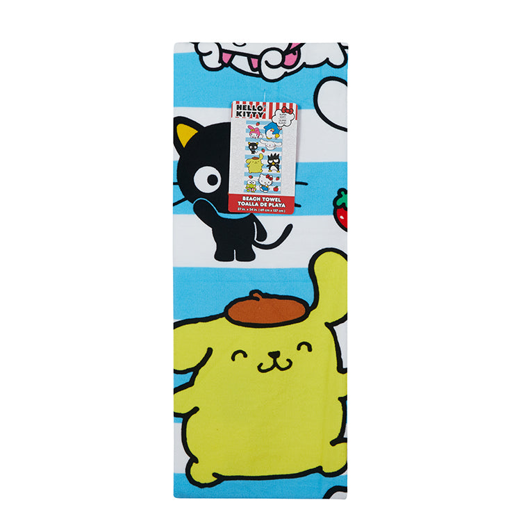 Hello Kitty “Cabana Stripe  Friends” 27"x54" Disney Beach Towel