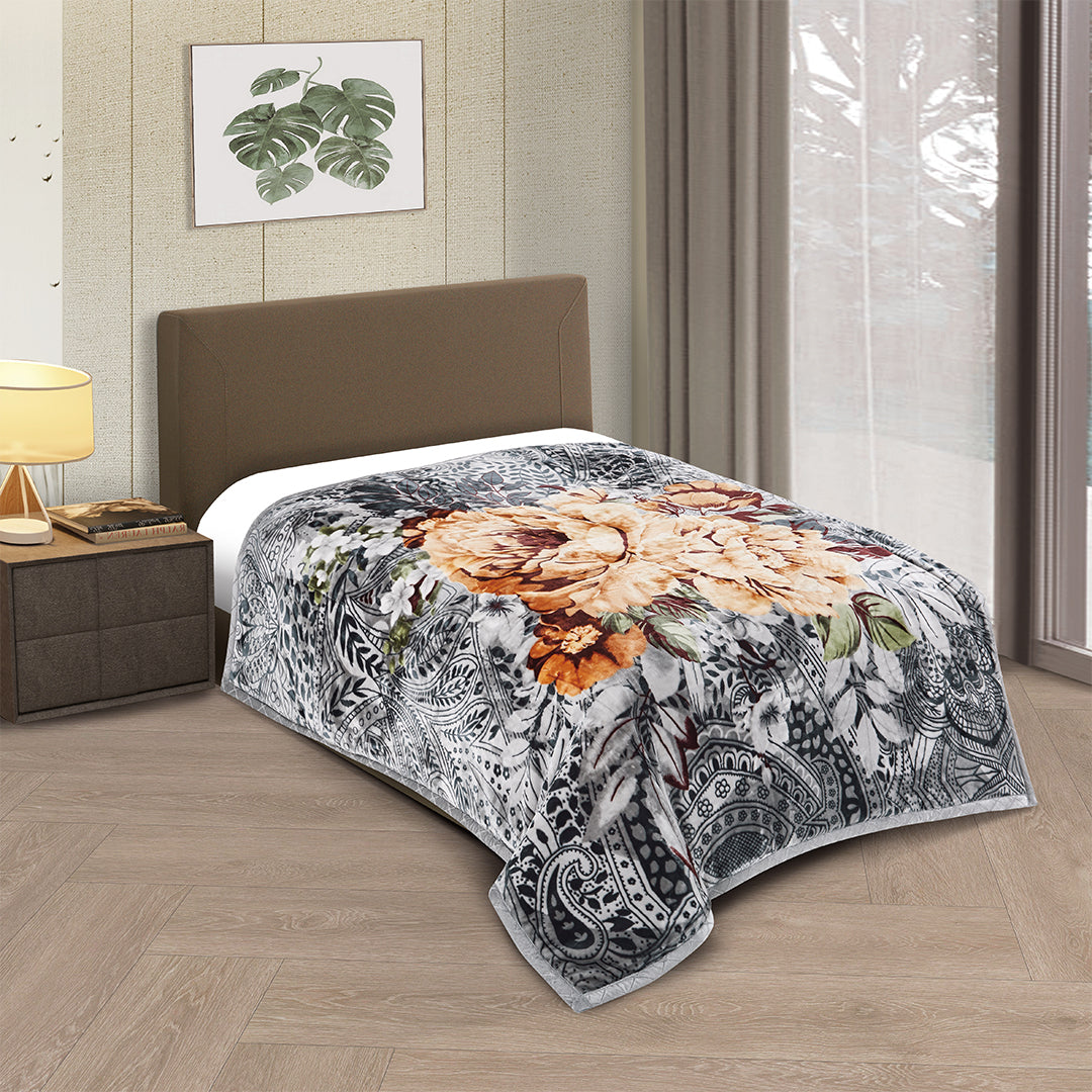 Grey CJ596 Golden Lion 2Ply Blanket