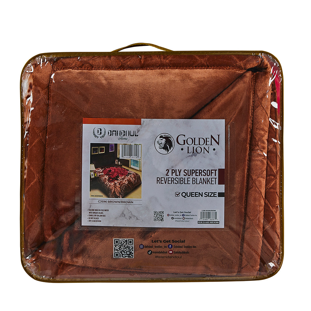 Manta de 2 capas Borgoña CJ596 Golden Lion 
