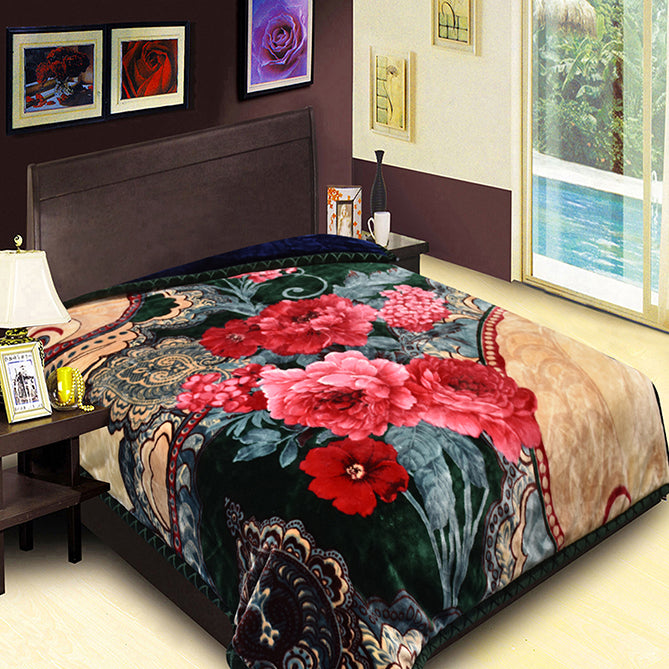 Golden Lion 2Ply Blankets Flower (New Designs) (5 blanket per-case)
