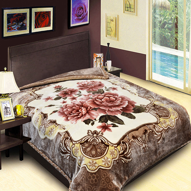 Golden Lion 2Ply Blankets Flower (New Designs) (5 blanket per-case)