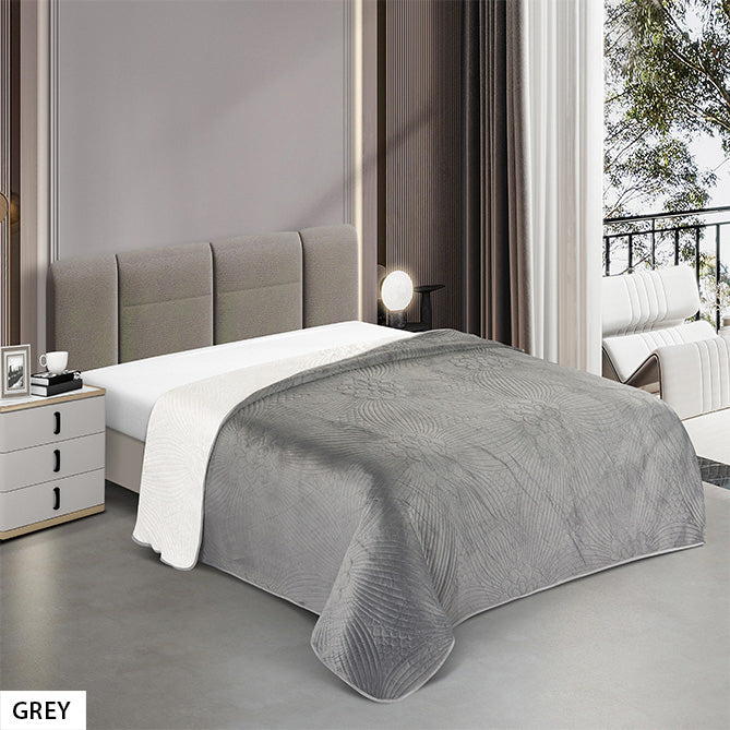 1 PIECE BEAUTY SOFT BEDSPREAD - (ASSORTED CASE PACK 30 PIECES PER CASE 3 PER DESIGN)