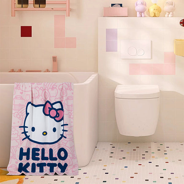 BEACH TOWEL 27”X54” “HELLO KITTY PINK WORLD” HELLO KITTY (NEW ARRIVAL)