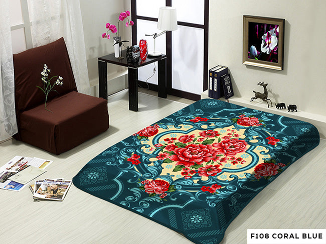 HEAVY WEIGHT 2 PLY BLANKET WITH EMBOSS FLOWER GROUP-A (6 blanket per-case)