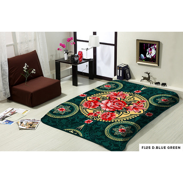 HEAVY WEIGHT 2 PLY BLANKET WITH EMBOSS FLOWER GROUP-B (6 BLANKETS PER-CASE)