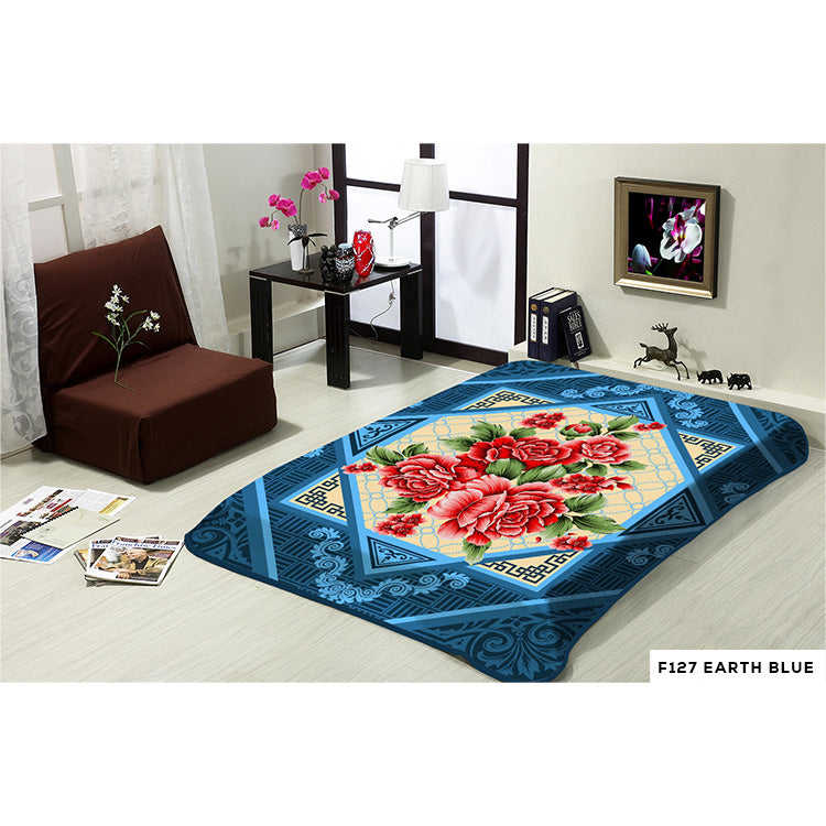 HEAVY WEIGHT 2 PLY BLANKET WITH EMBOSS FLOWER GROUP-B (6 BLANKETS PER-CASE)