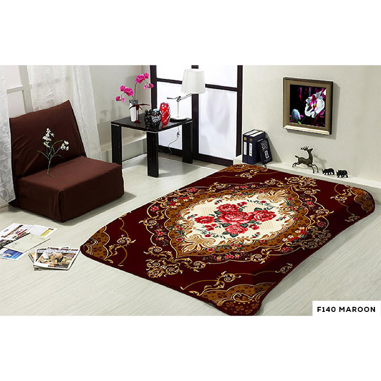 HEAVY WEIGHT 2 PLY BLANKET WITH EMBOSS FLOWER GROUP-B (6 BLANKETS PER-CASE)