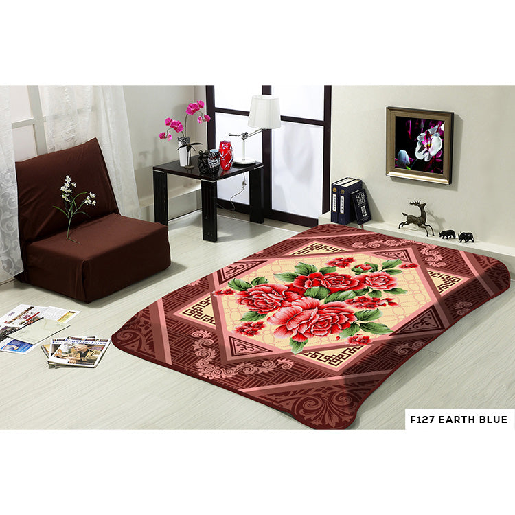 HEAVY WEIGHT 2 PLY BLANKET WITH EMBOSS FLOWER GROUP-B (6 BLANKETS PER-CASE)