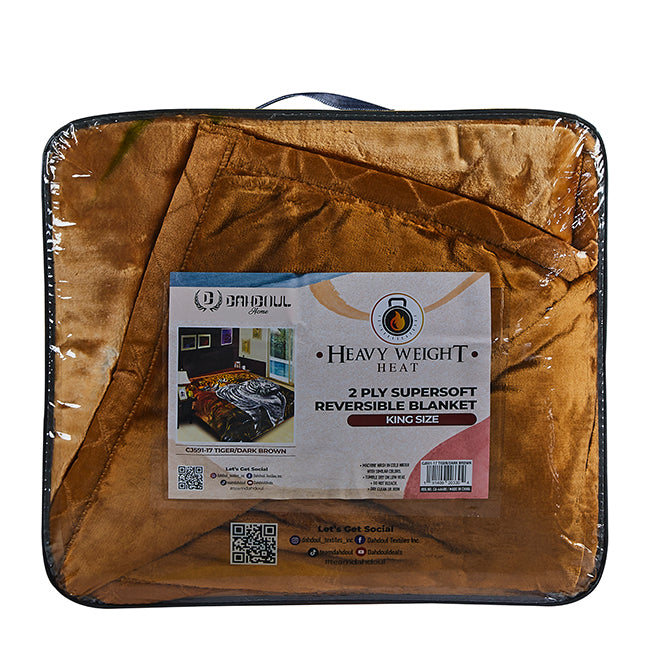 Heavy Weight Heat 2 Ply Blanket - CJ591-17 Tiger/Dark Brown