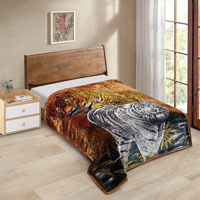 Heavy Weight Heat 2 Ply Blanket - CJ591-17 Tiger/Dark Brown