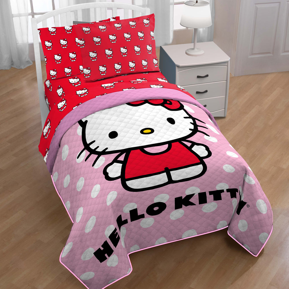"Polka Dots" Hello Kitty Twin/Full Sanrio Bedspread