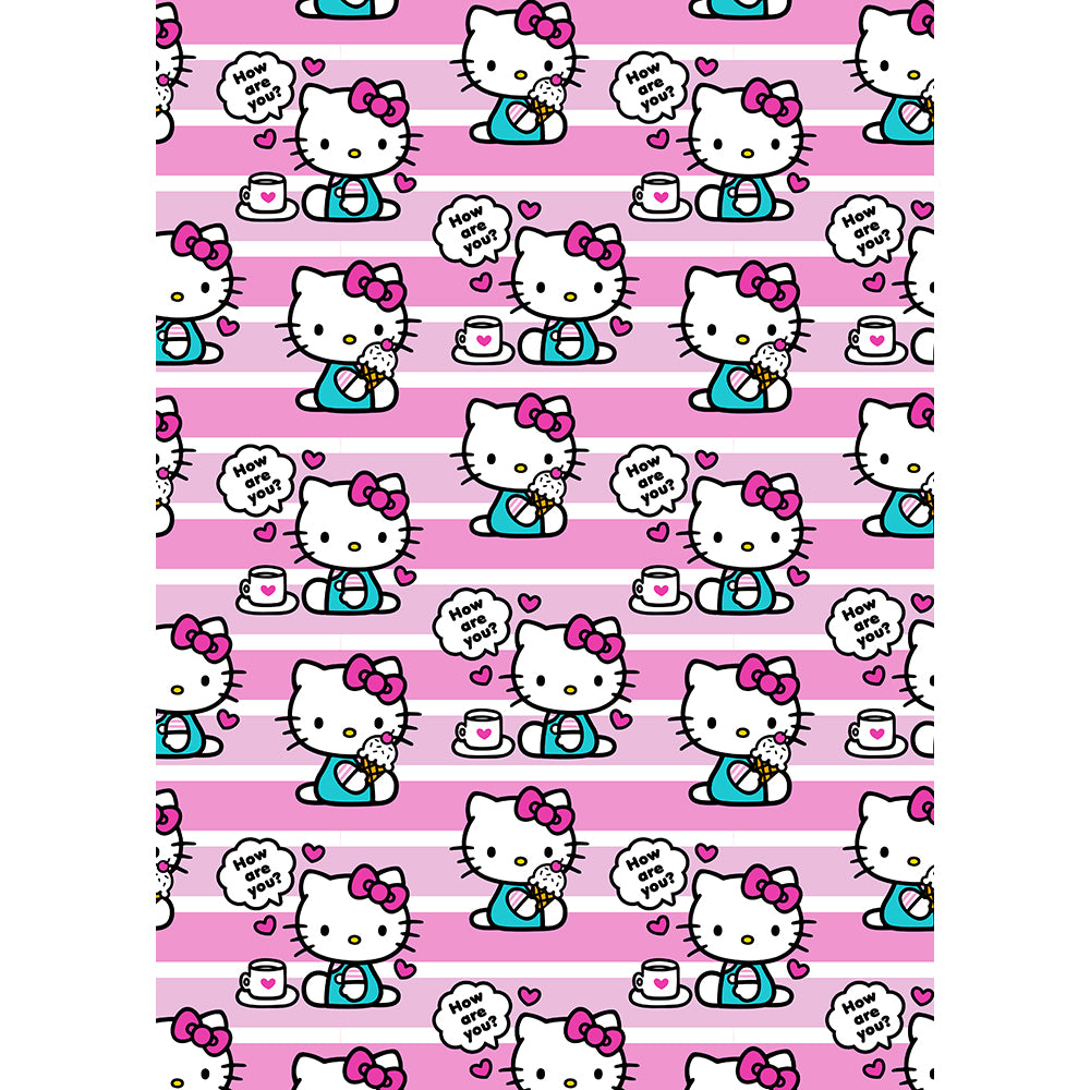 Hello Kitty "Snacktime" Twin Flannel Rotary Blanket