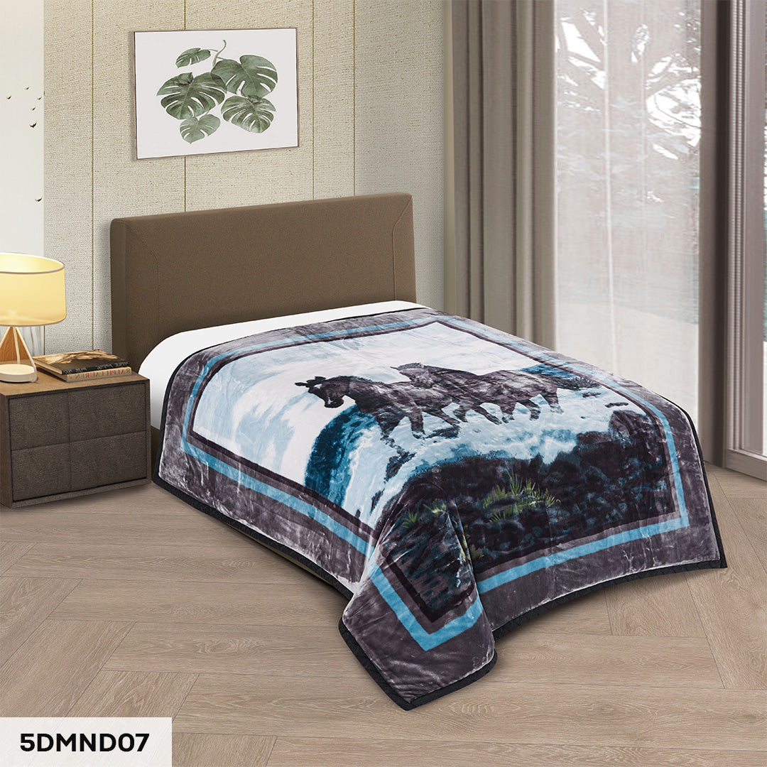 5 DIAMOND 2 PLY ANIMAL DESIGN RACHELLE BLANKET - (Assorted Case Pack 1