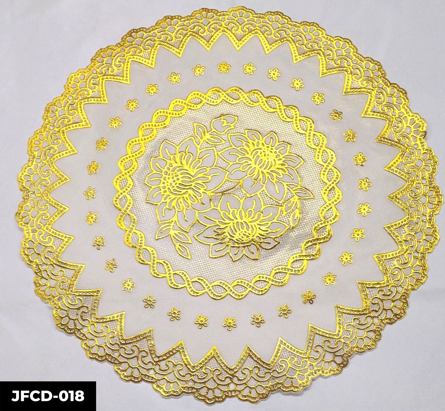 PVC LACE PLACEMAT  (ROUND) GROUP C– (SOLID CASE PACK 216 Pcs PER CASE ACCORDING TO YOUR SELECETED DESIGN/COLOR)