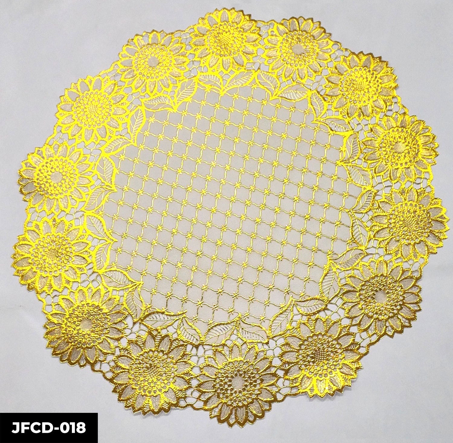 PVC LACE PLACEMAT  (ROUND) GROUP C– (SOLID CASE PACK 216 Pcs PER CASE ACCORDING TO YOUR SELECETED DESIGN/COLOR)