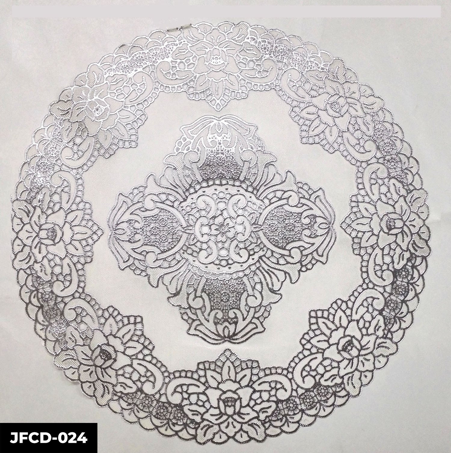 PVC LACE PLACEMAT  (ROUND) GROUP C– (SOLID CASE PACK 216 Pcs PER CASE ACCORDING TO YOUR SELECETED DESIGN/COLOR)