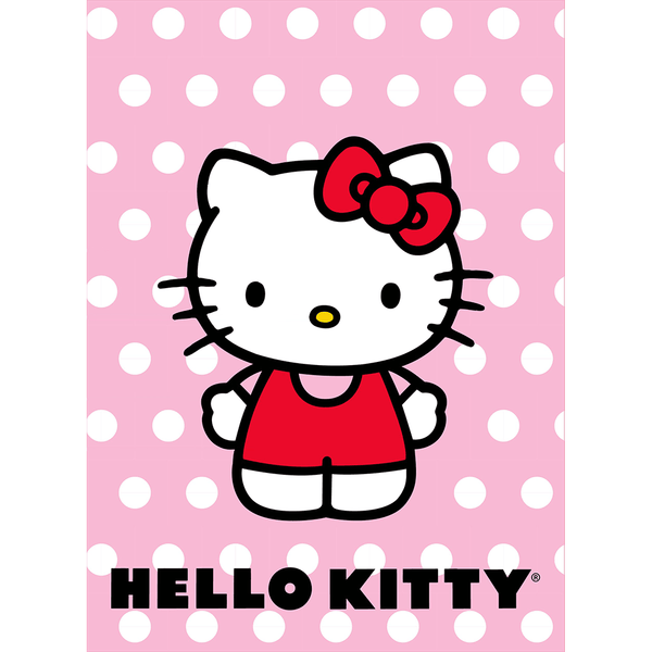 Sanrio 2009 Hello Kitty Pink Polka Dot sold Flower Blanket