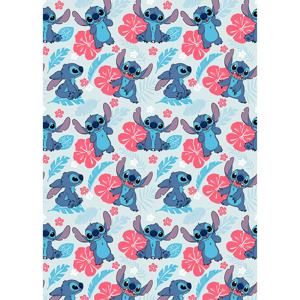 Lilo&Stitch "Pink floral Stitch" Twin Flannel Rotary Blanket