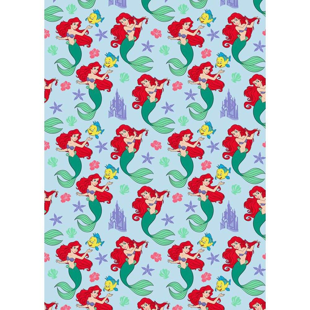 Little Mermaid "Swimming and Singing Along" Twin Flannel Rotary Blanket