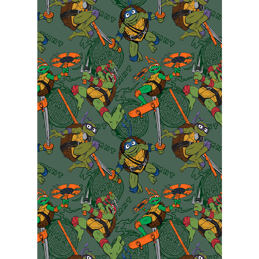 TMNT "Ninja Boys" Twin Flannel Rotary Blanket