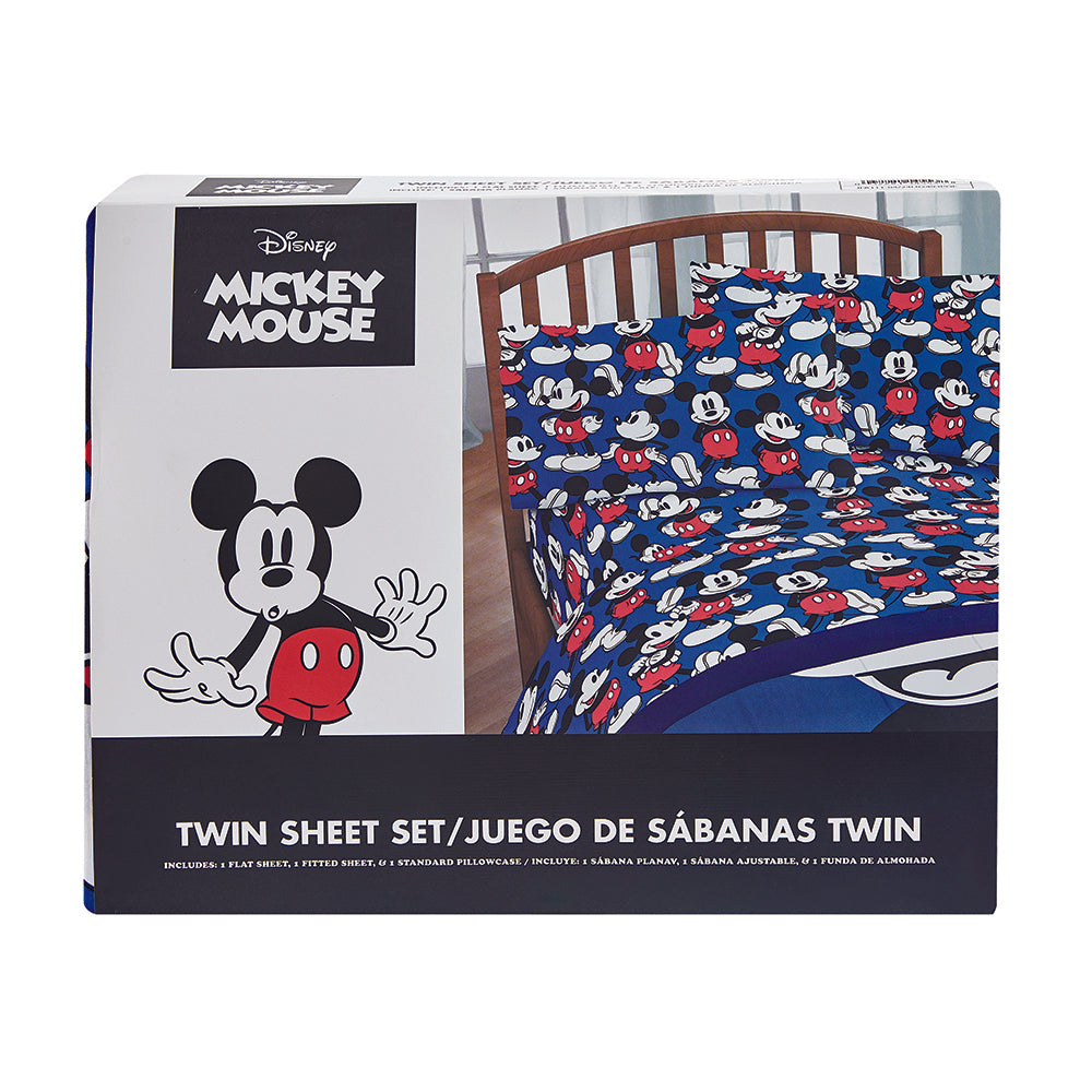 3 Piece "One and Only" Mickey Twin Disney Bedsheet Set