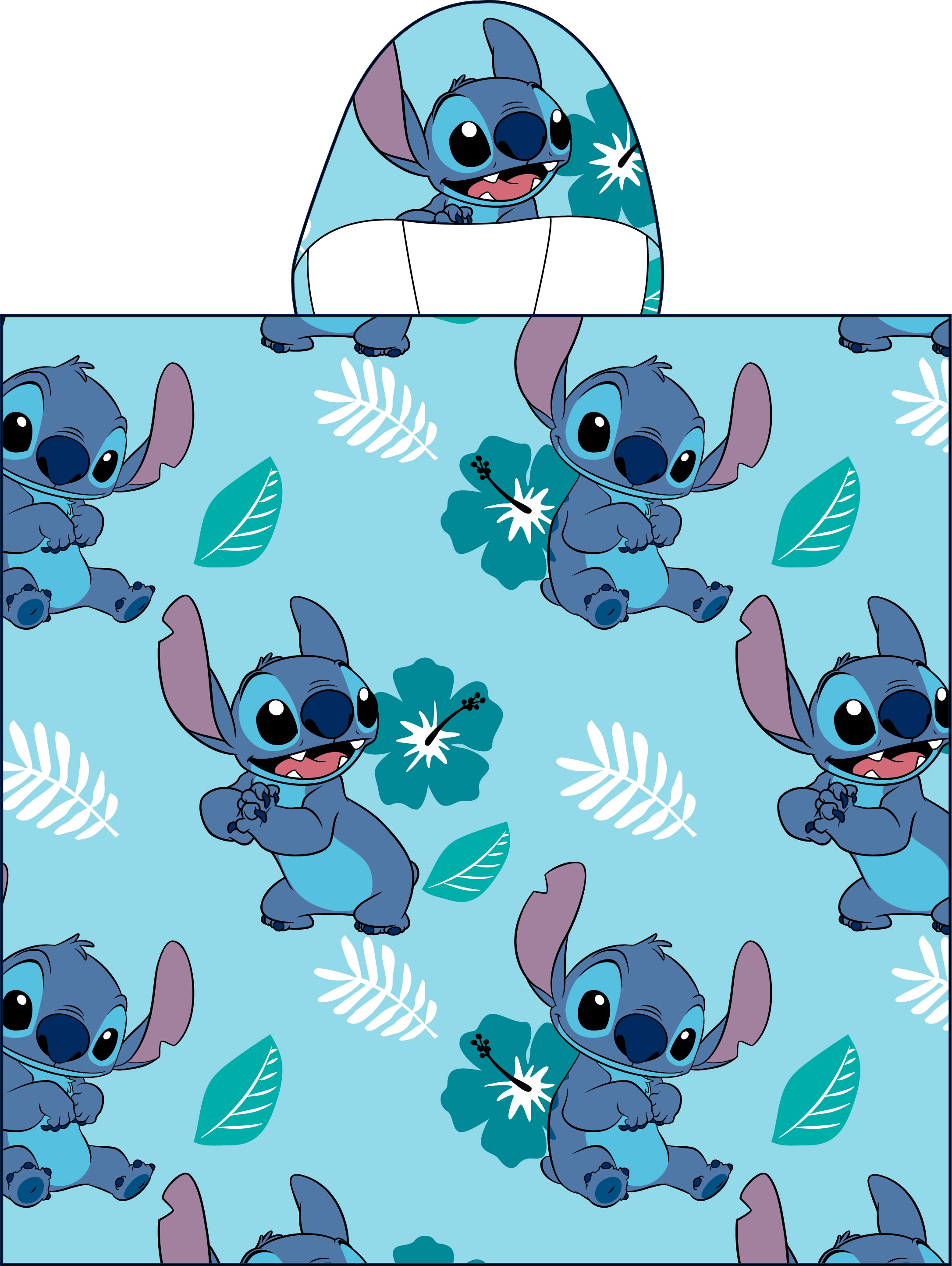 "Palm Leaves" Lilo&Stitch -  Hooded Poncho