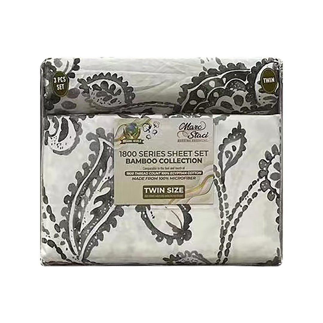 4 PIECE BAMBOO 1800 PRINTED BED SHEET DESIGNS–(ASSORTED CASE PACK 10 SHEETS PER CASE)