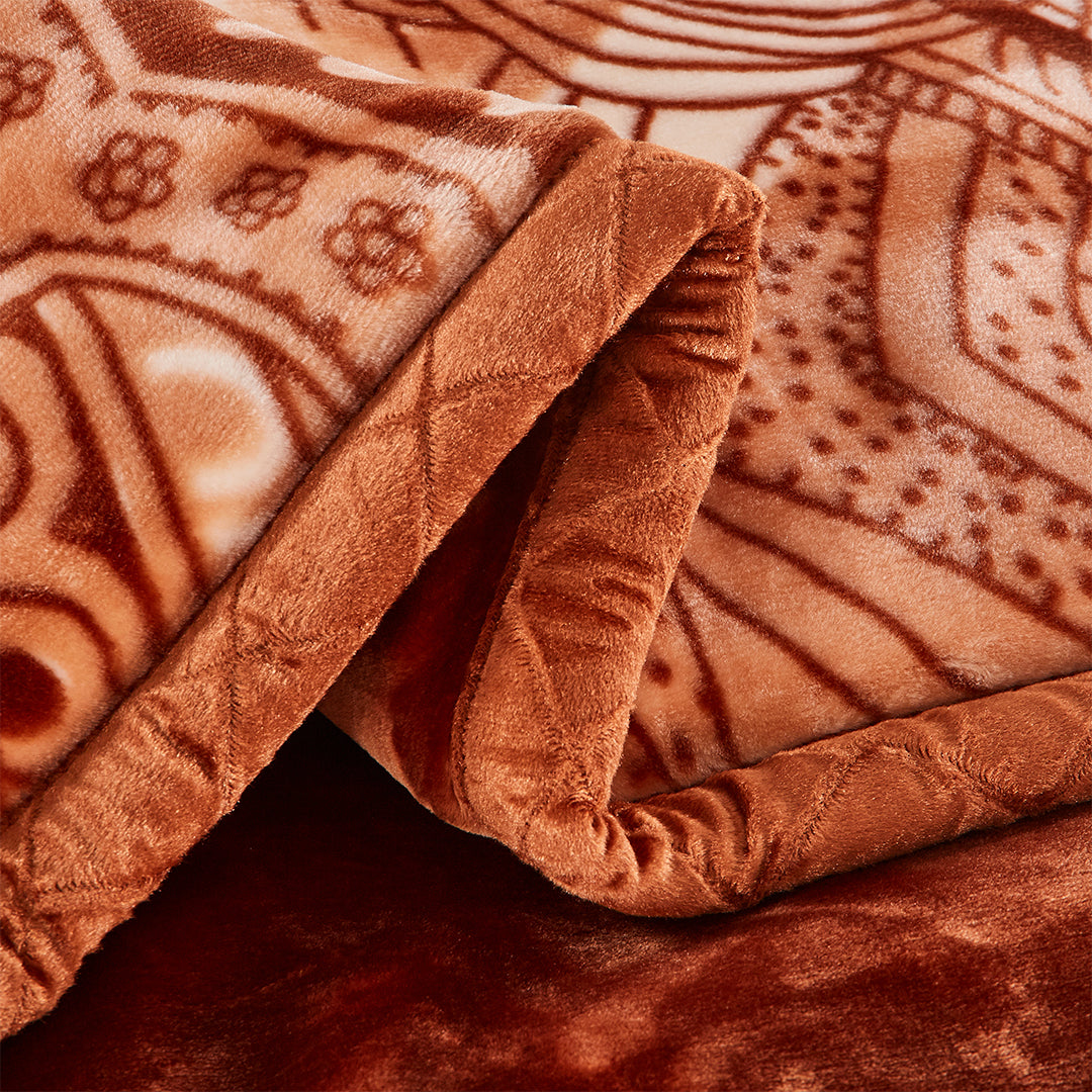Brown CJ596 Golden Lion 2Ply Blanket
