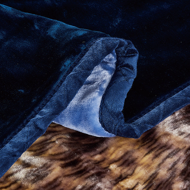 Heavy Weight Heat 2 Ply Blanket - CJ489 Wolf/Navy