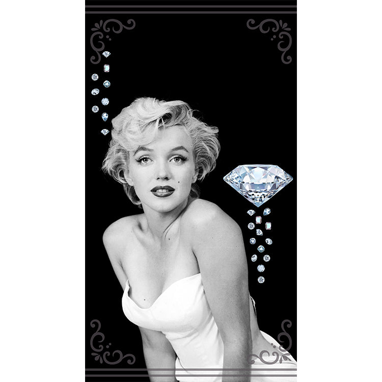 "Splash of Diamonds" 40"x72" Marilyn Monroe Tuwaalada Xeebta