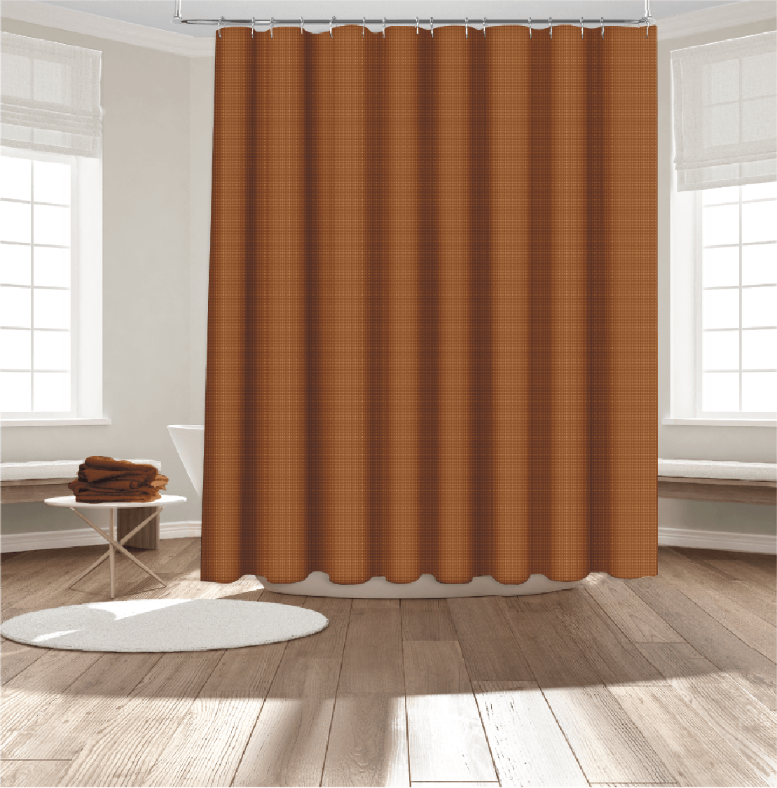14 Pieces Toffee Roaring Fork Shower Curtain with Liner