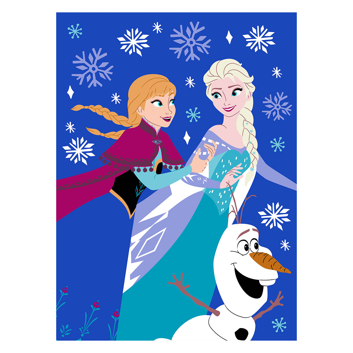 "WARM HEARTS- FROZEN" TWIN/FULL DISNEY RACHELLE BLANKET NEW DESIGN-(SOLID PACK 12 ITEMS PER CASE)