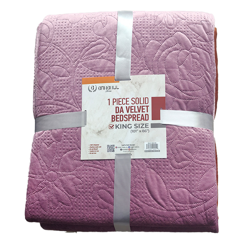 DA Velvet Bedspread Queen Size Soft Microfiber Bedspread