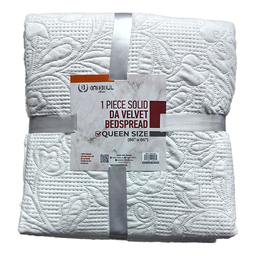 DA Velvet Bedspread Queen Size Soft Microfiber Bedspread